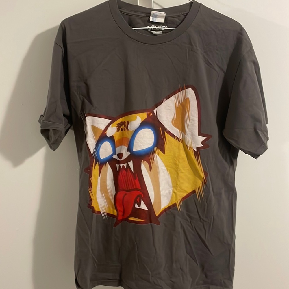 AGGRETSUKO RAGE Grey T-shirt Large